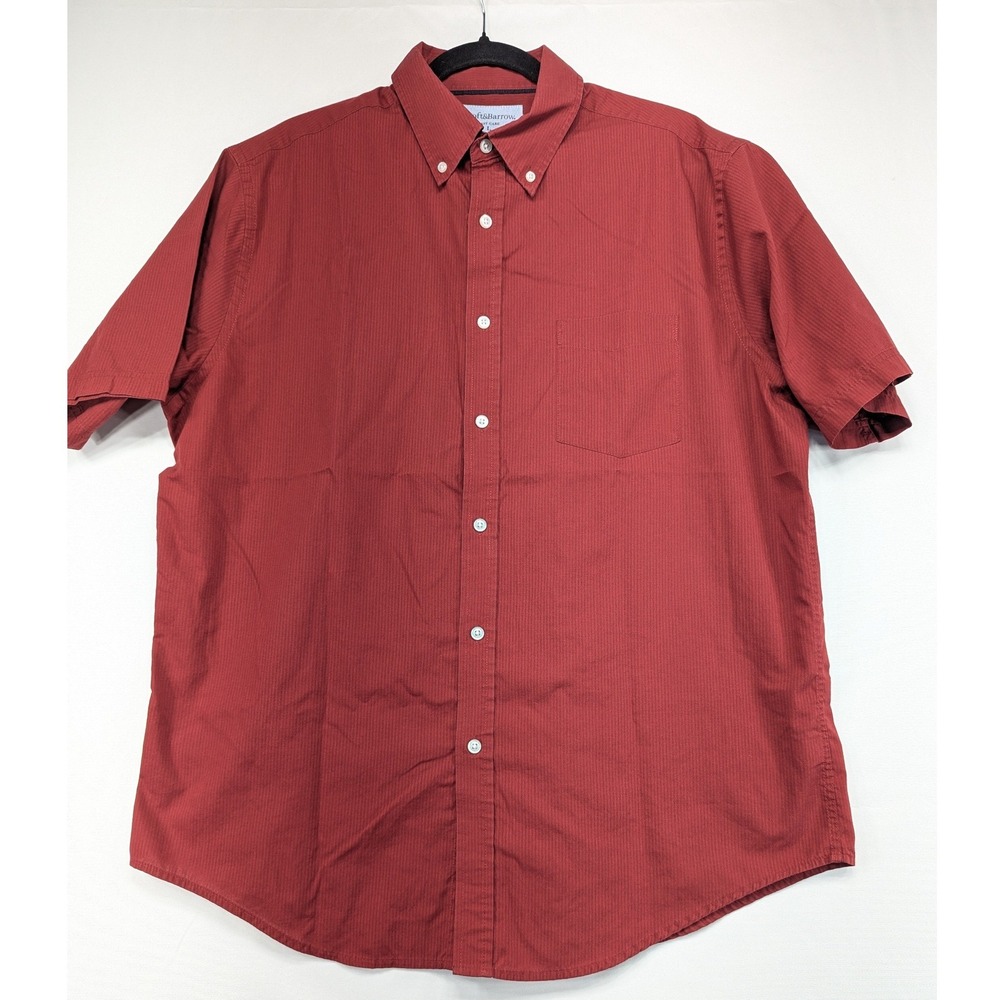 Croft & Barrow Mens Red Short Sleeve Button‎ Down Easy Care Shirt Size L